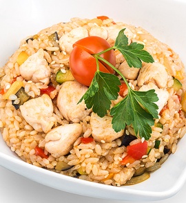 Тяхан с курицей